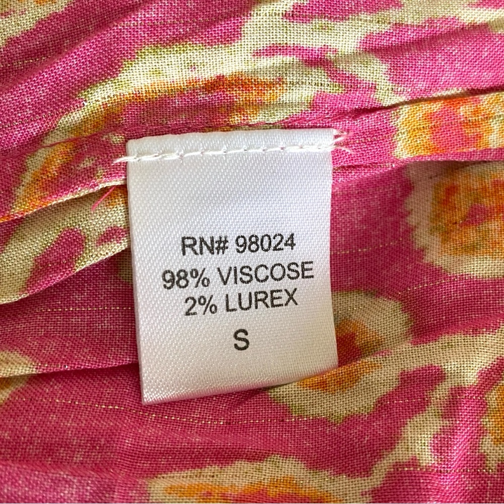 HOUSE OF HARLOW 1960 Dress Pink Floral Mini Balloon Sleeves Small Boho Chic - Picture 13 of 14